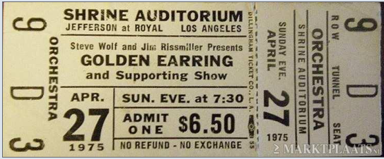 Golden Earring with Montrose April 27 1975 Los Angeles Shrine Auditorium show review